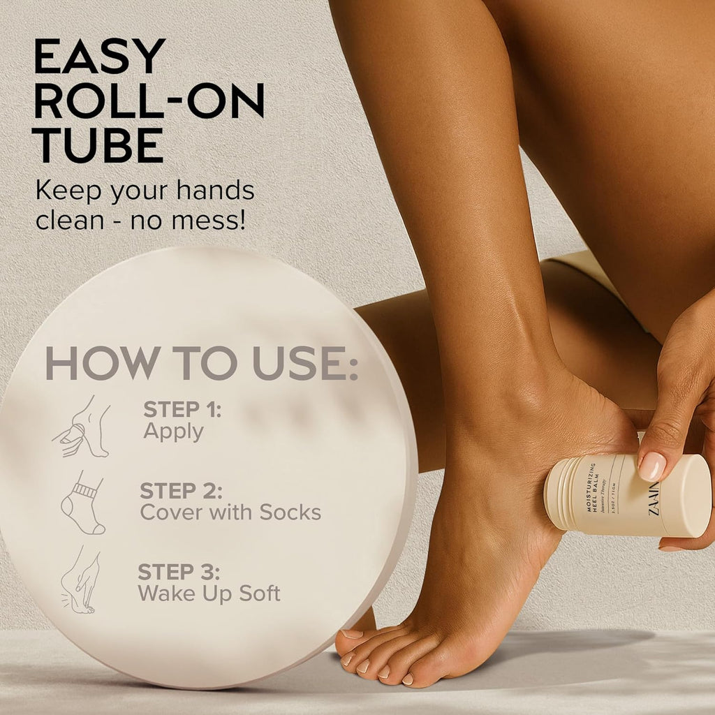 Heel Balm Stick for Dry Cracked Feet & Calluses – Foot Repair Cream for Cracked Heels, Moisturizing Foot Balm with Shea Butter, Tea Tree & Peppermint Oil – Softener for Feet, Elbows & Knees – 2.5 oz