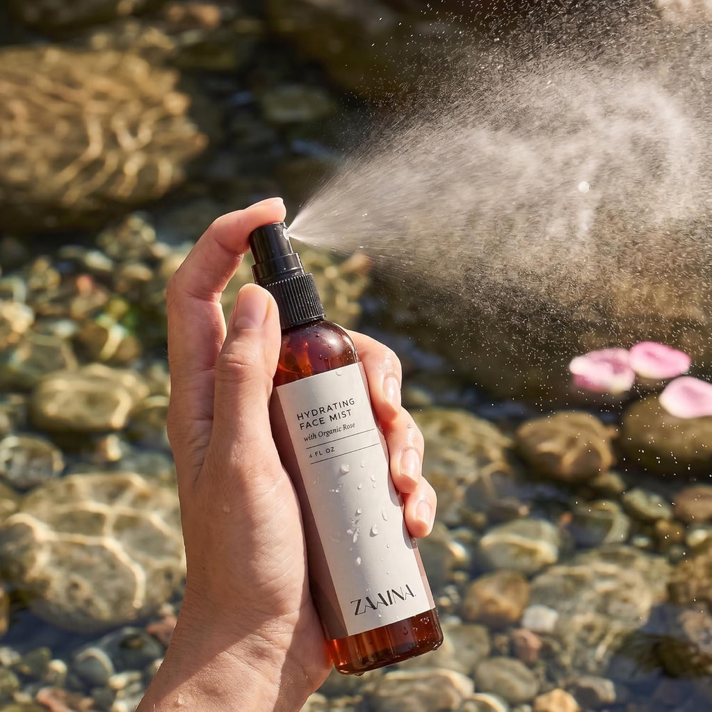 Organic Rose Water Spray with Aloe Vera for Face & Hair – Hydrating Facial Mist & Toner for Skin Care, Makeup Setting & Locs – Refreshing Pure Rose Water Mist, 4 Oz